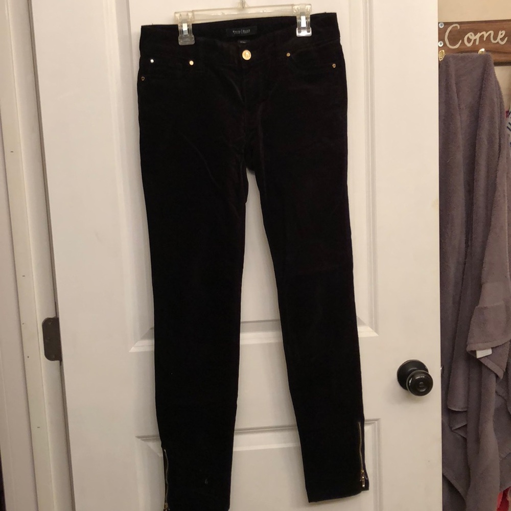White House Black Market velvet skinny jeans